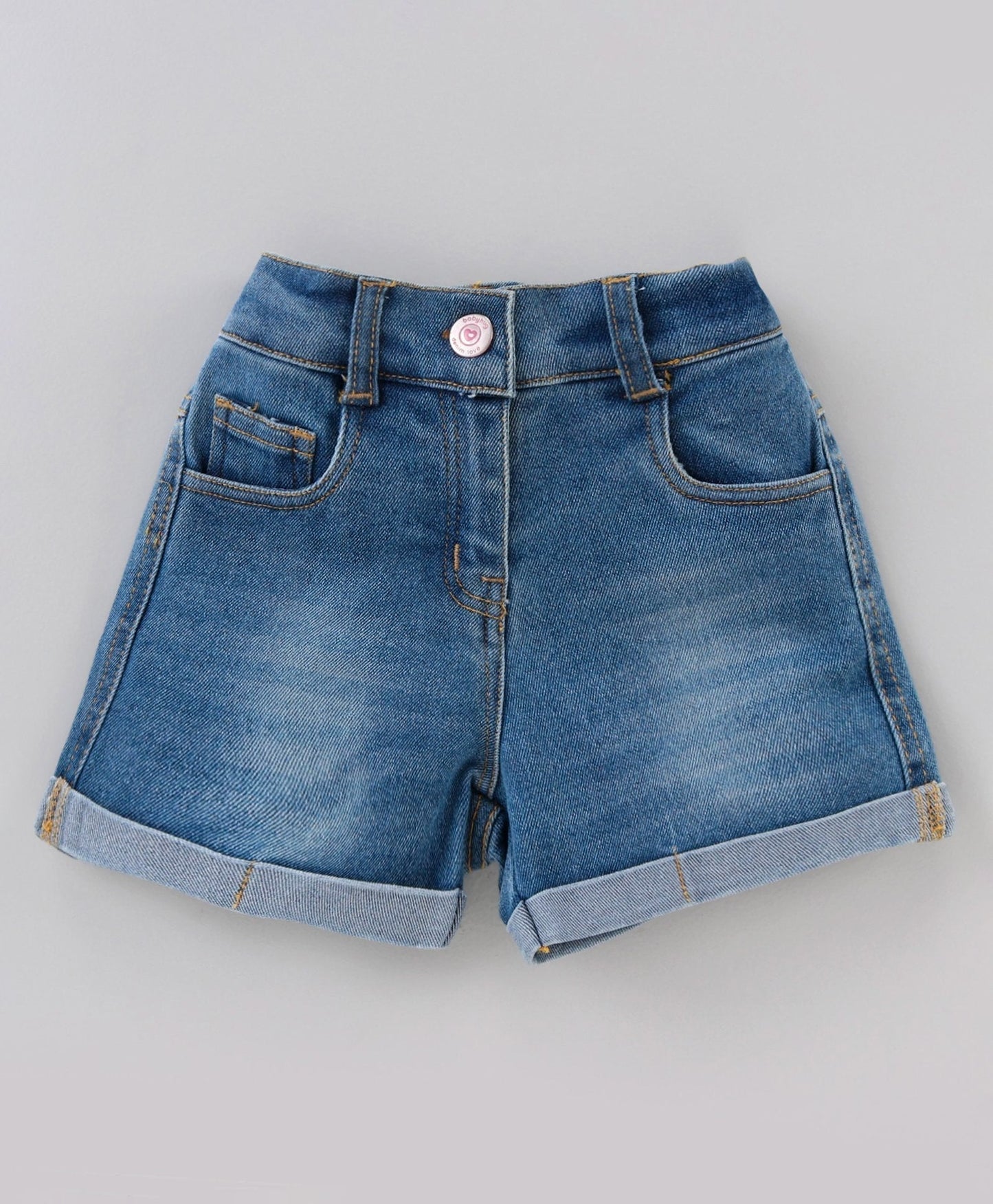 Short Sleeves Top & Denim Shorts Camera Print – Green Blue