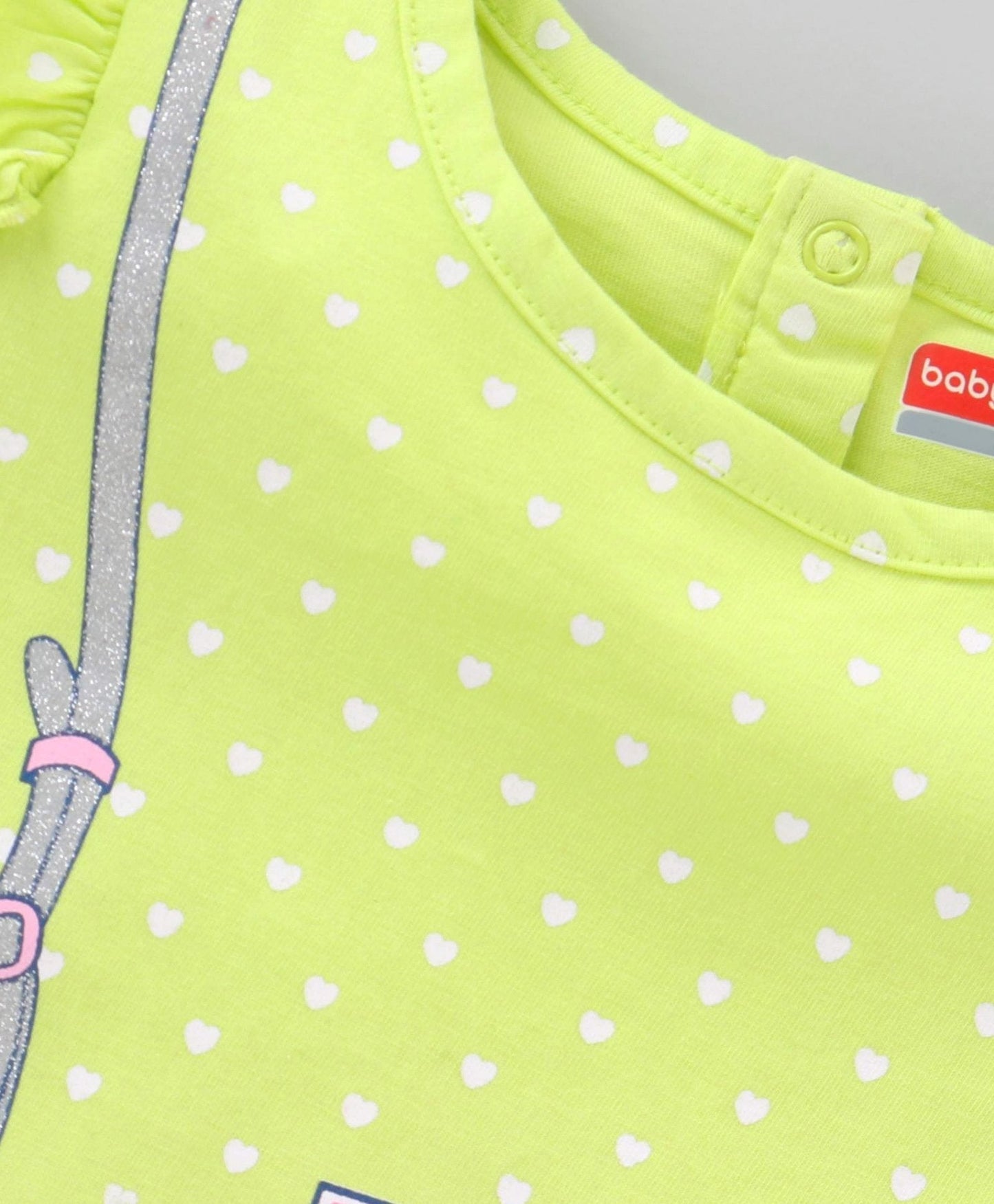 Short Sleeves Top & Denim Shorts Camera Print – Green Blue