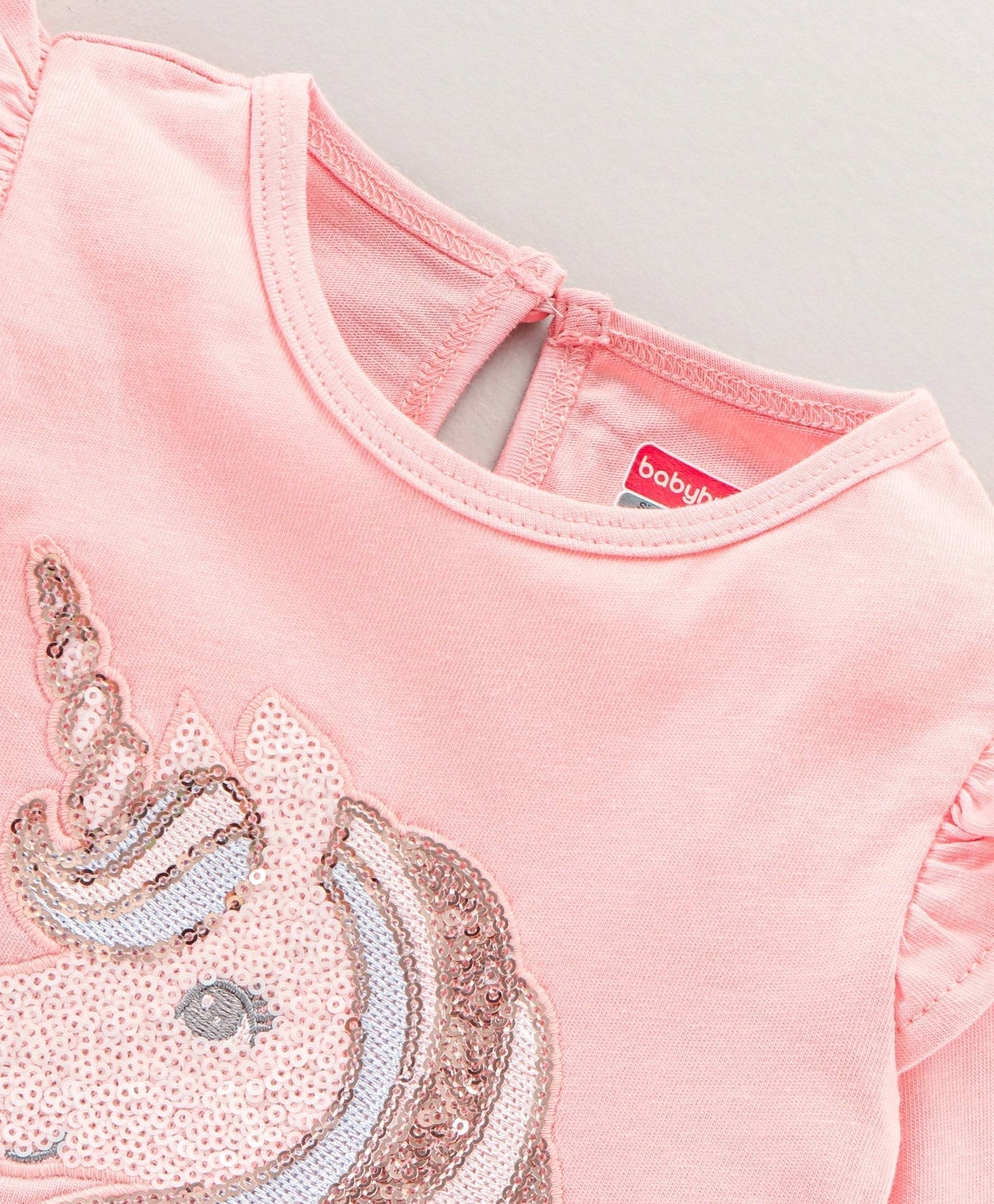 Babyhug Full Sleeves Top & Printed Leggings Sequinned Unicorn – Pink