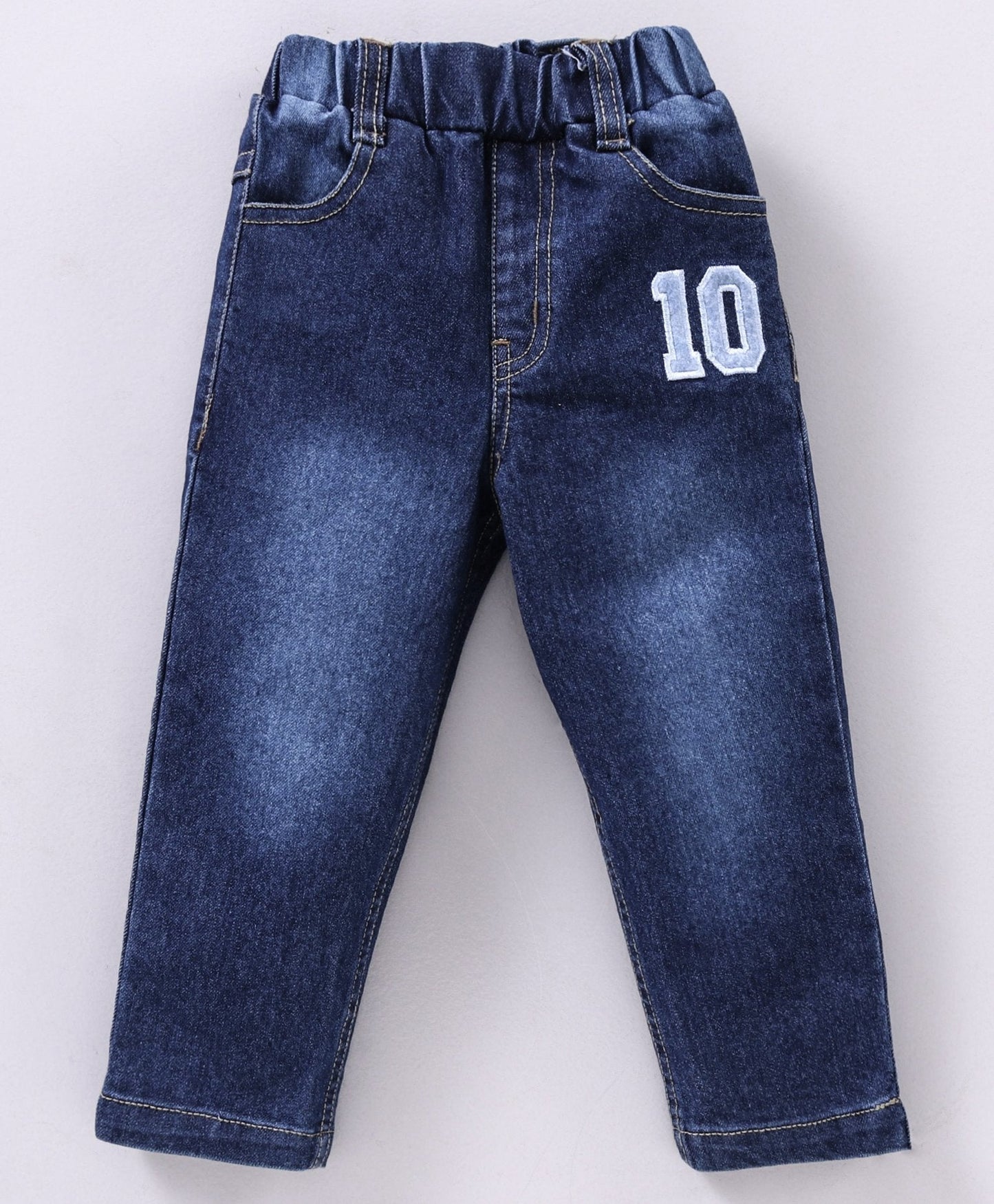 Babyhug Full Sleeves Tee & Denim Jeans Text Print – Red Navy