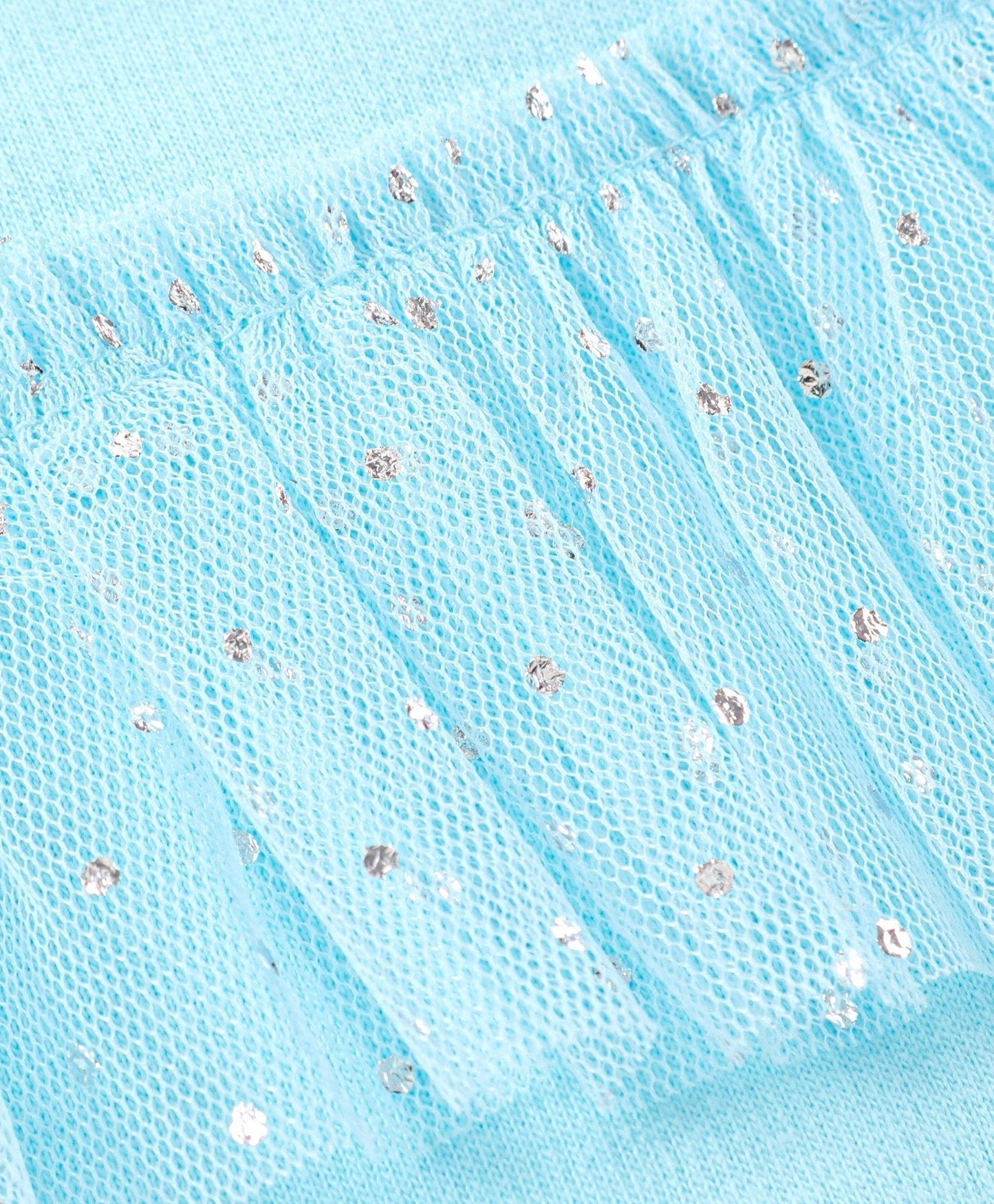 Full Sleeves Top With Skirt Glitter Applique – Pink & Blue