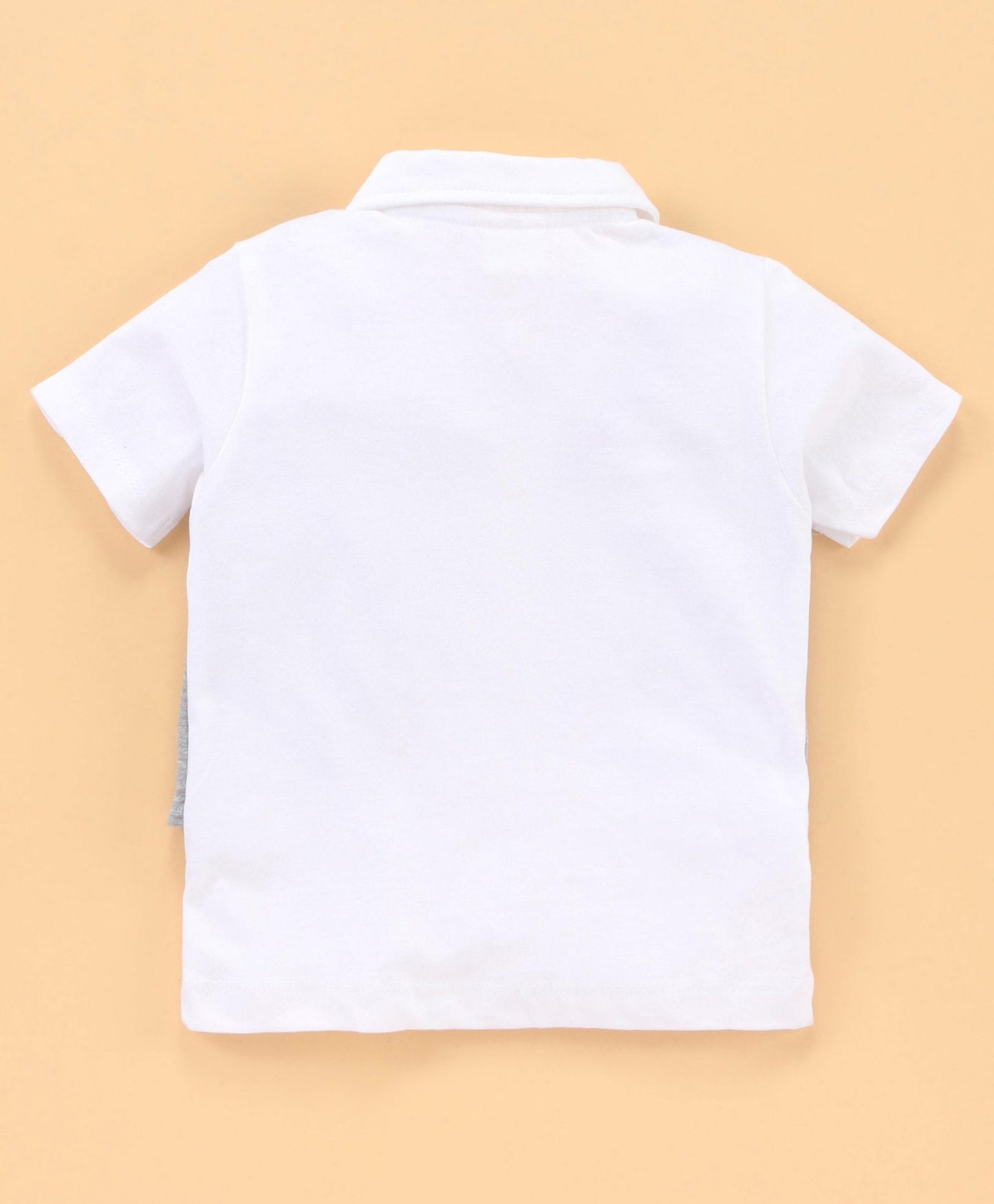 Half Sleeves T-Shirt & Shorts Set Bow Attached – Blue White