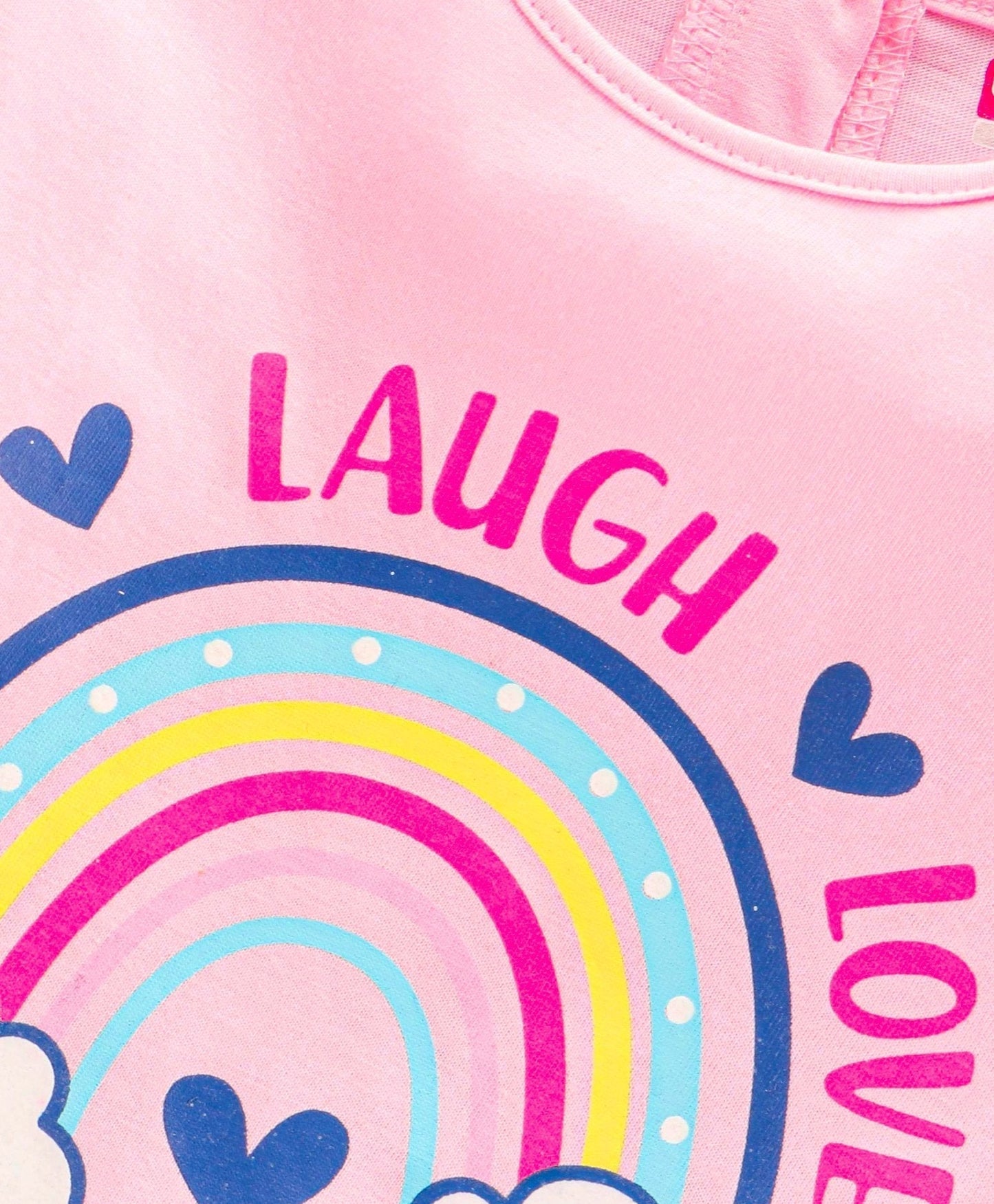 Babyhug Full Sleeves Top & Leggings Rainbow Print – Pink
