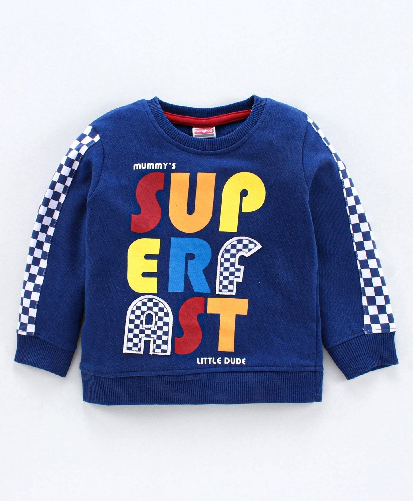 Babyhug Full Sleeves T-Shirt & Lounge Pant Text Print – Blue & Red