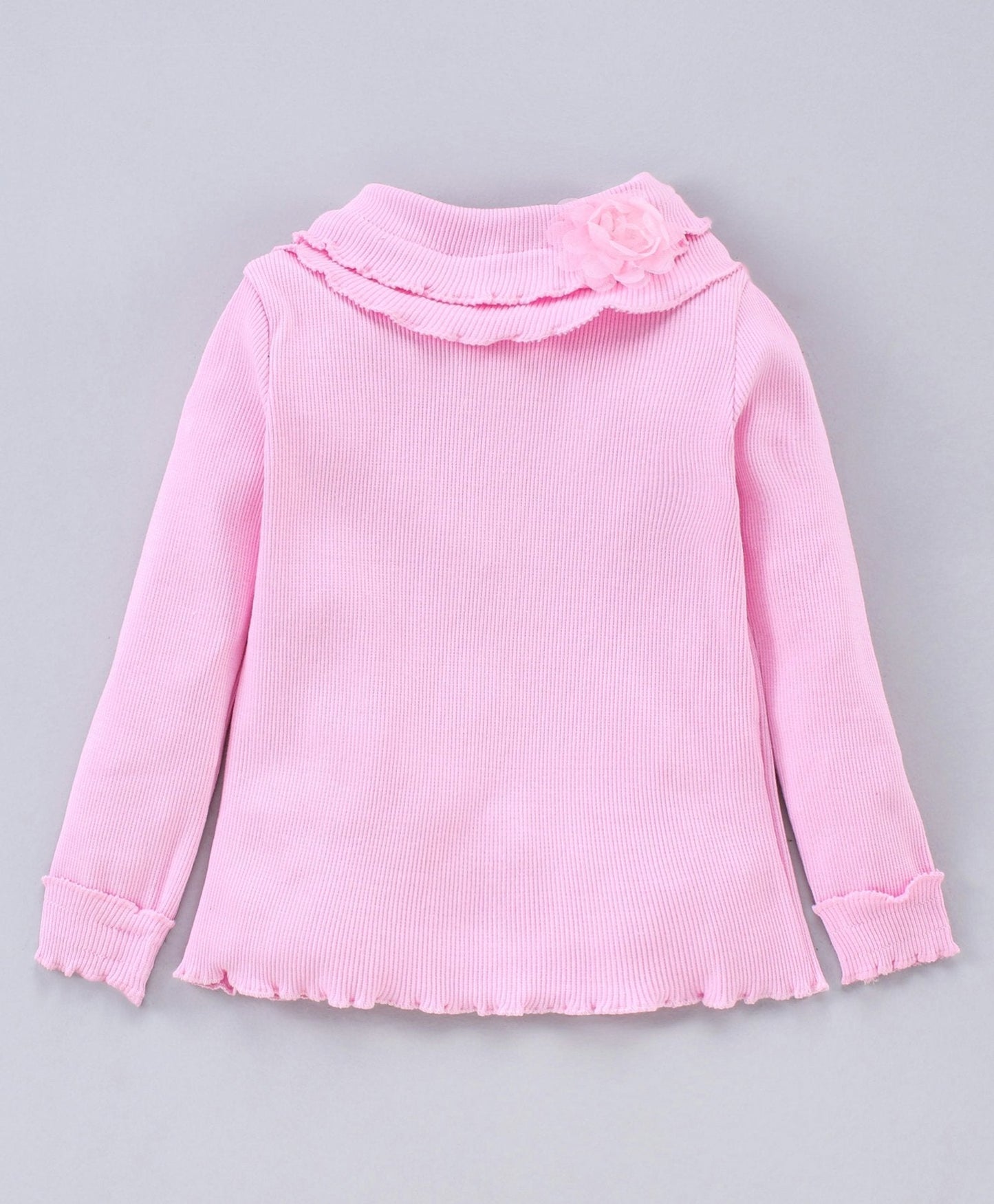 Babyhug Full Sleeves Top & Checked Skirt – Pink Grey