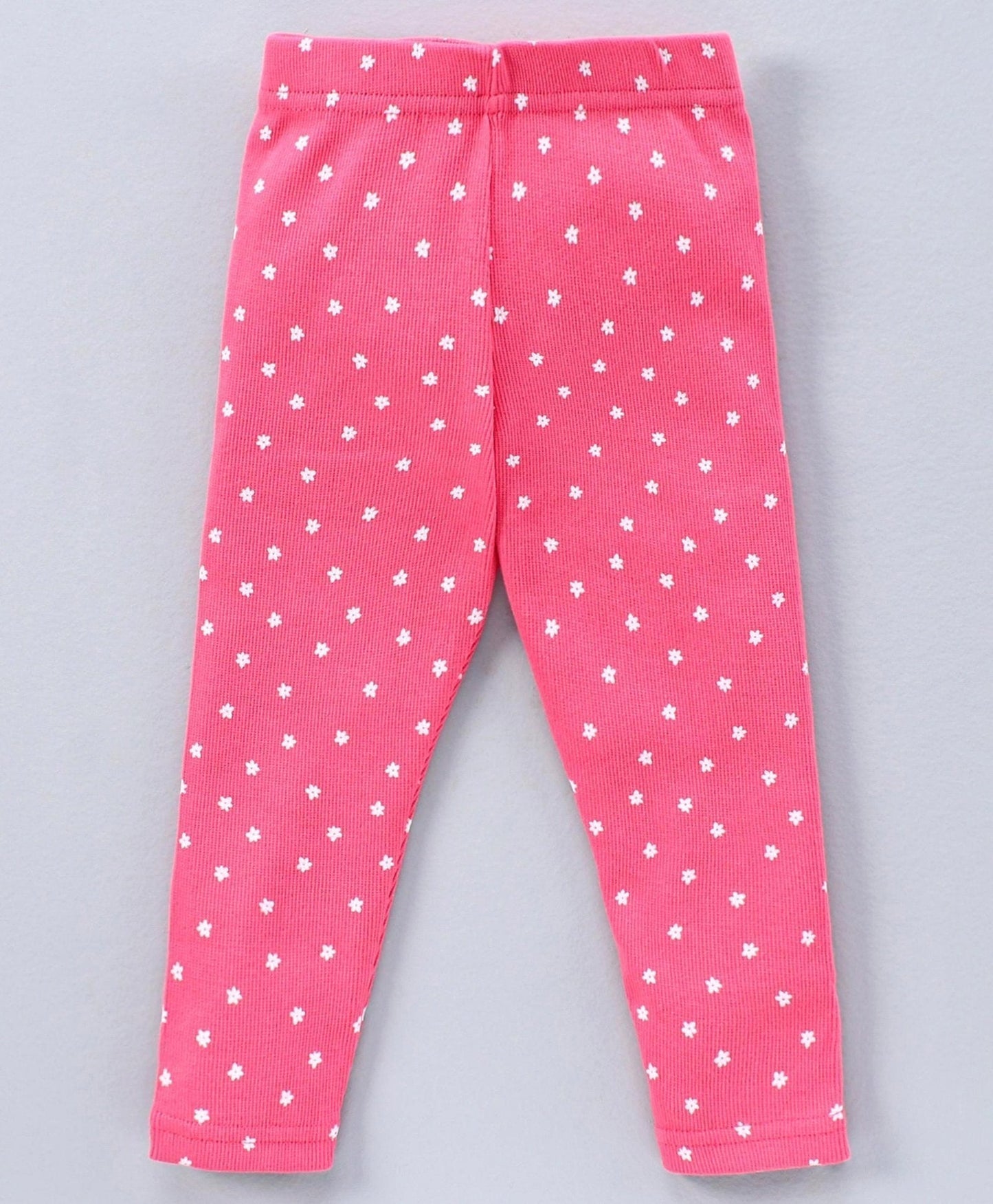 Short Sleeves Top and Leggings Set with Hairband Floral Embroidery Polka Dot Print – Lime Pink