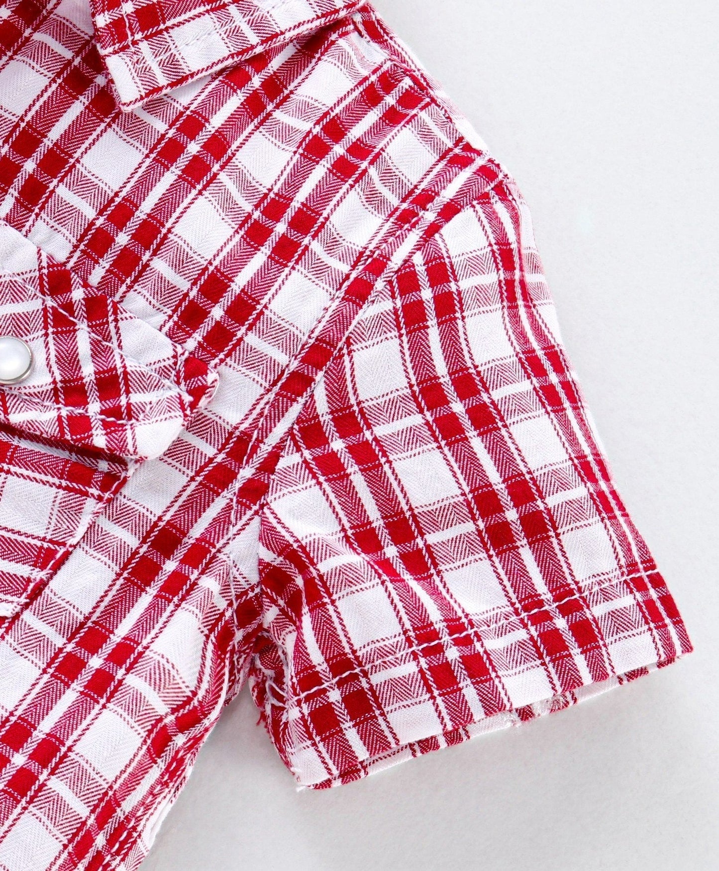 Babyhug Half Sleeves Shirt and Short Checks – Red Blue