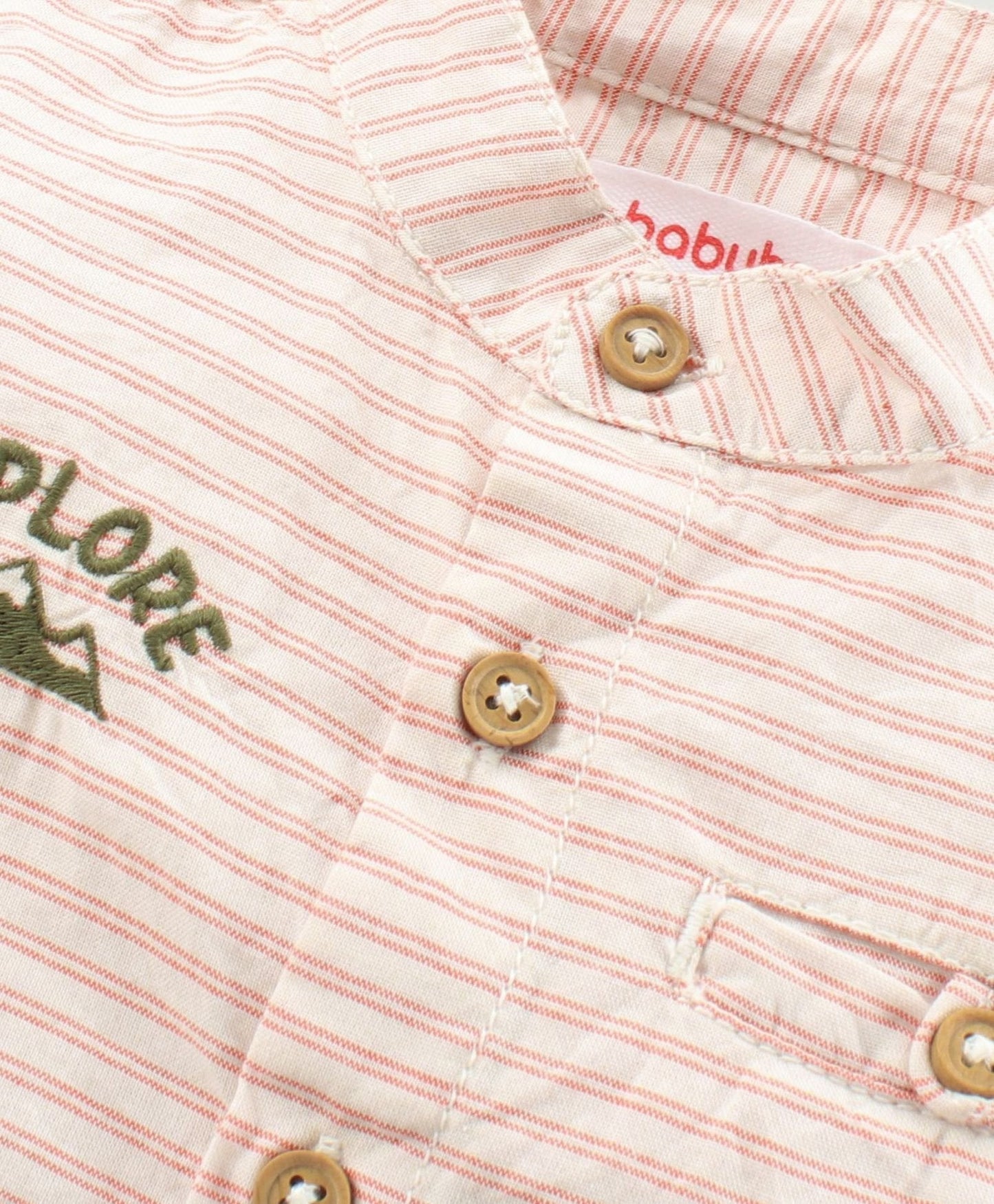 Babyhug Half Sleeves Shirts and Shorts Set Stripes – Peach Green