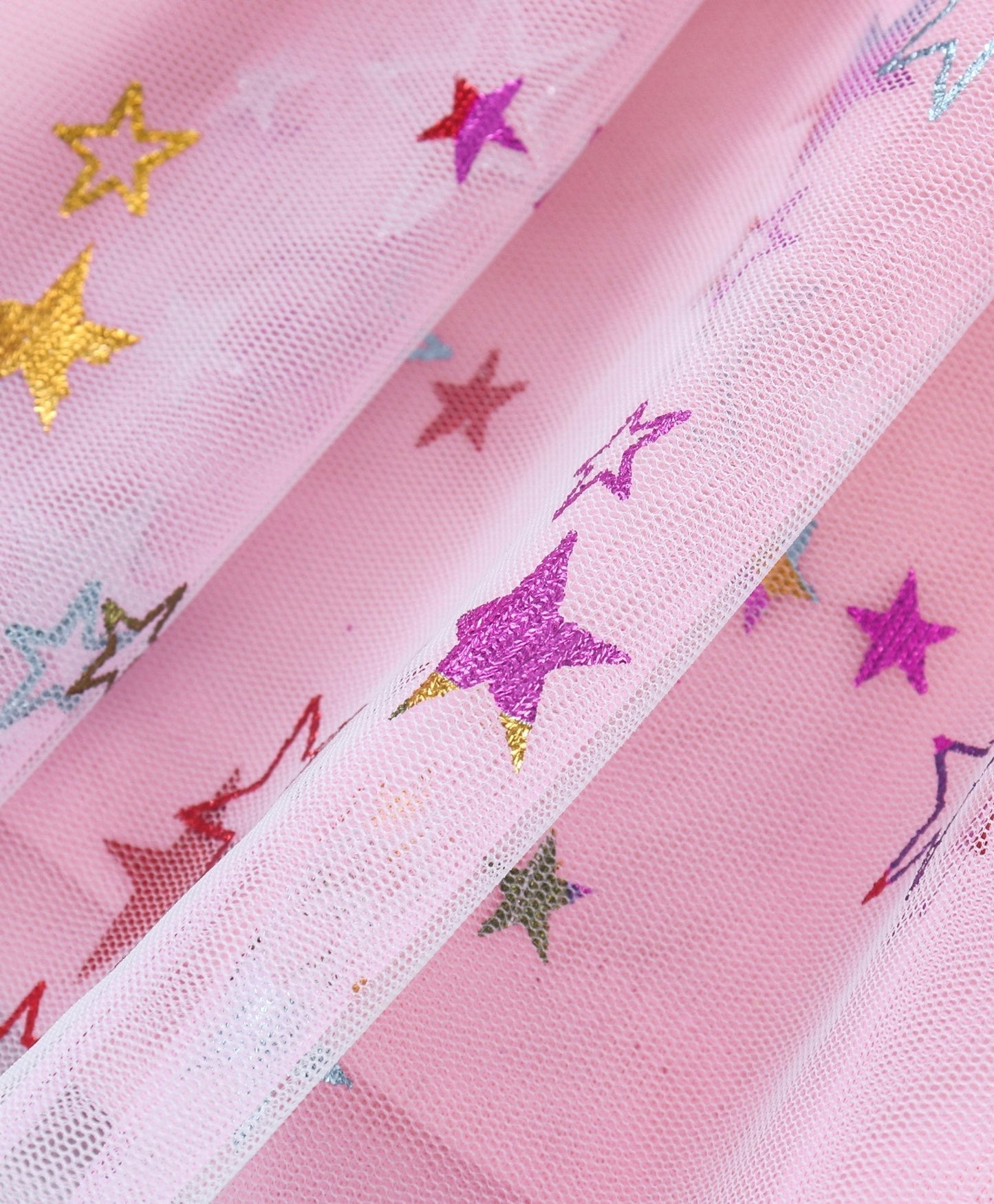 Full Sleeves Top and Skirt Set Glitter Princess Print – White Pink
