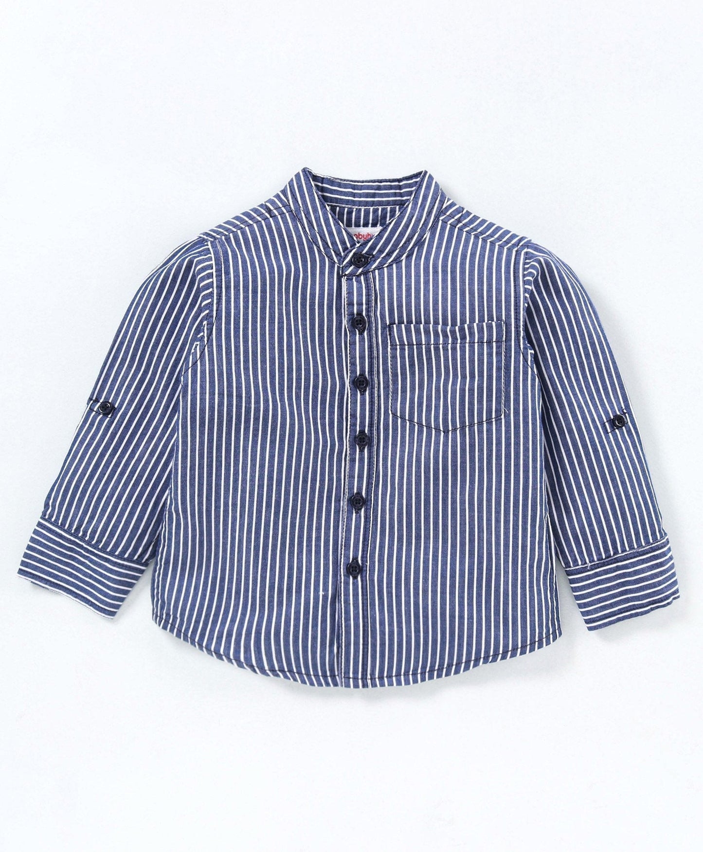 Babyhug Full Sleeves Striped Shirt & Denim Jeans – Blue
