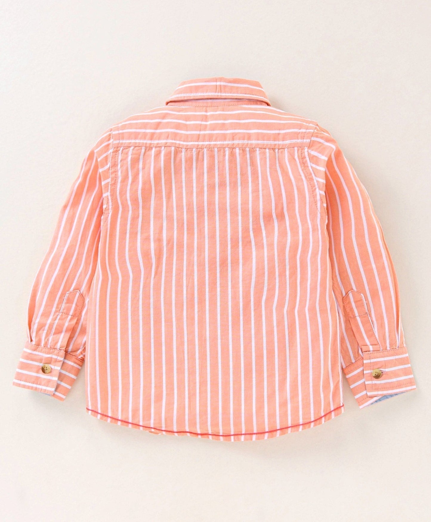 Babyhug Full Sleeves Striped Shirt and Jeans Set – Peach