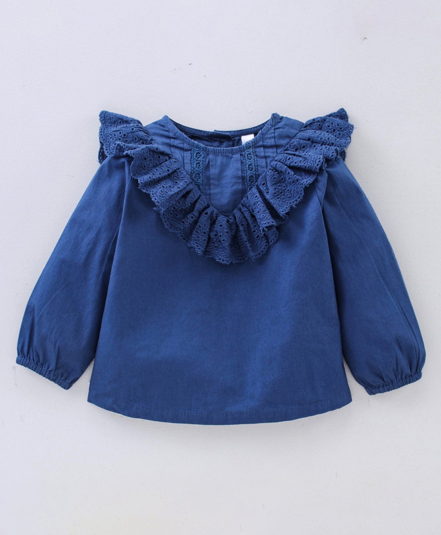 Babyhug Full Sleeves Frilled Neck Top and Leggings Set Floral Print – Navy Blue