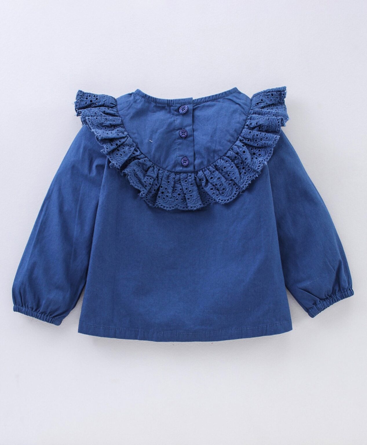 Babyhug Full Sleeves Frilled Neck Top and Leggings Set Floral Print – Navy Blue