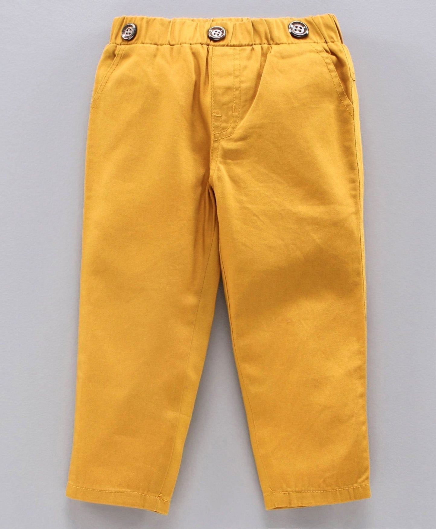 Mark & Mia Full Sleeves Shirt & Trouser With Tie Bow - Yellow White