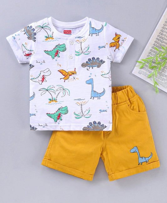Half Sleeves Tee & Shorts Set – Yellow