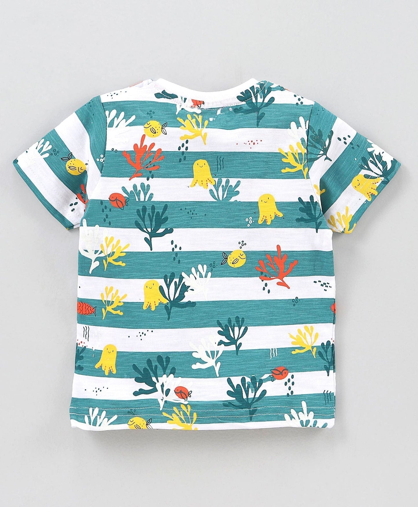 Half Sleeves T-Shirt & Shorts Set Striped – Orange White
