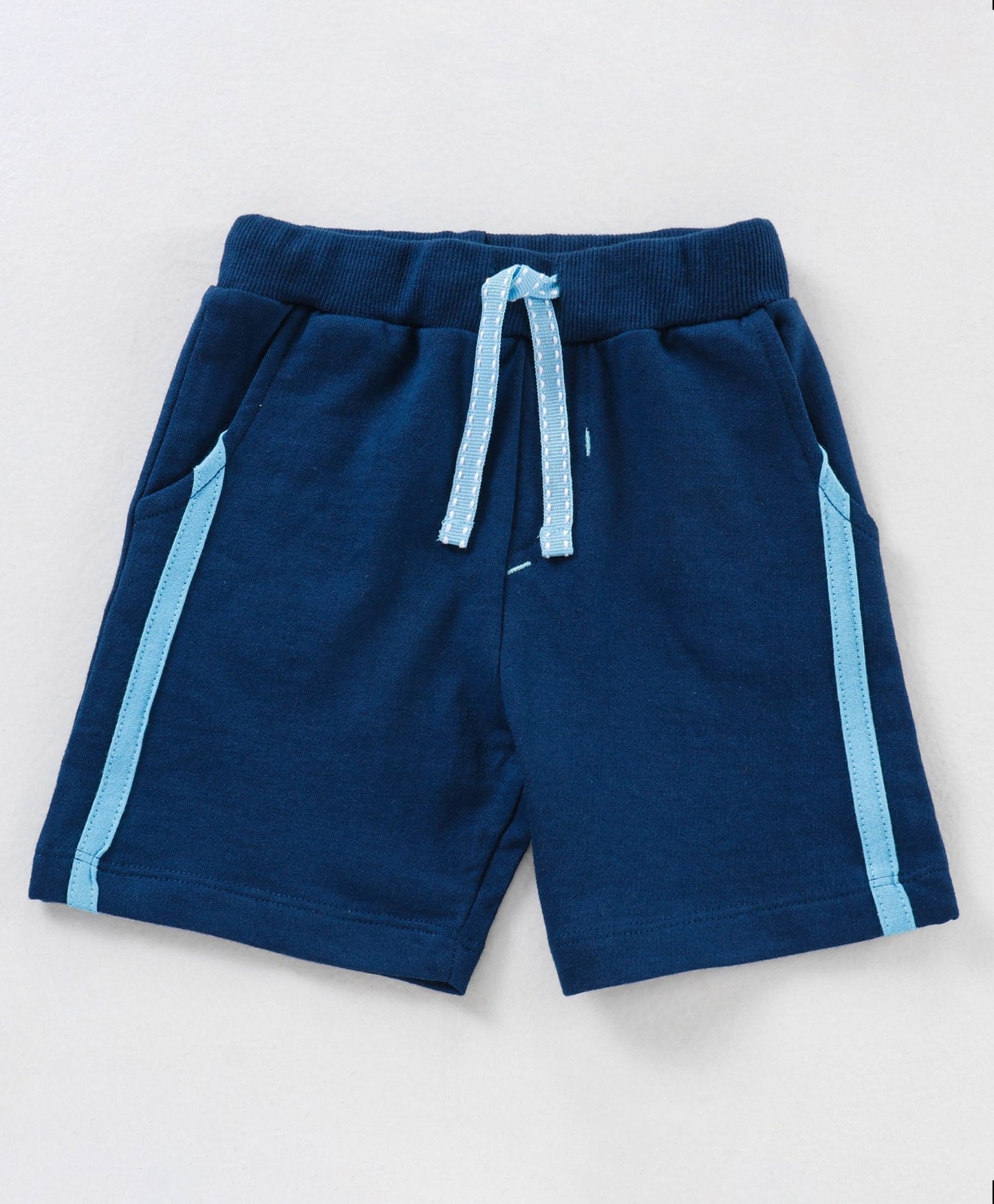 Babyhug Half Sleeves Striped T-Shirt and Shorts Set Astronaut Print – Blue Navy