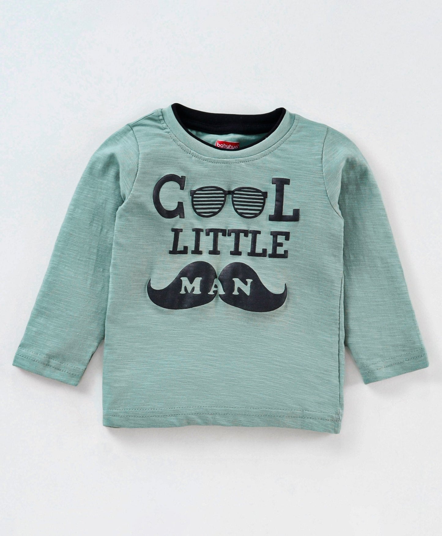 Babyhug Full Sleeves Tee & Lounge Pant Text Print – Olive
