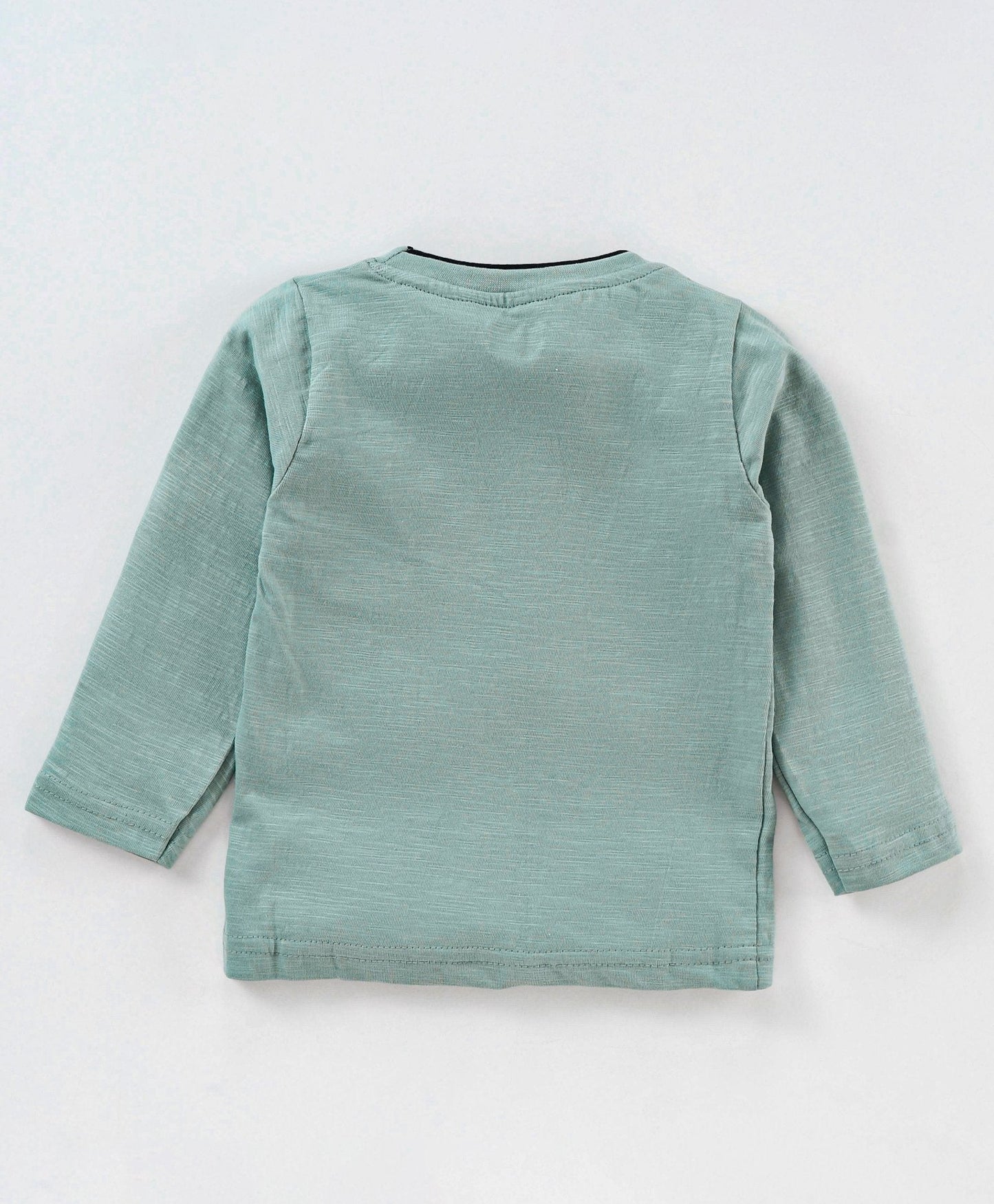 Babyhug Full Sleeves Tee & Lounge Pant Text Print – Olive