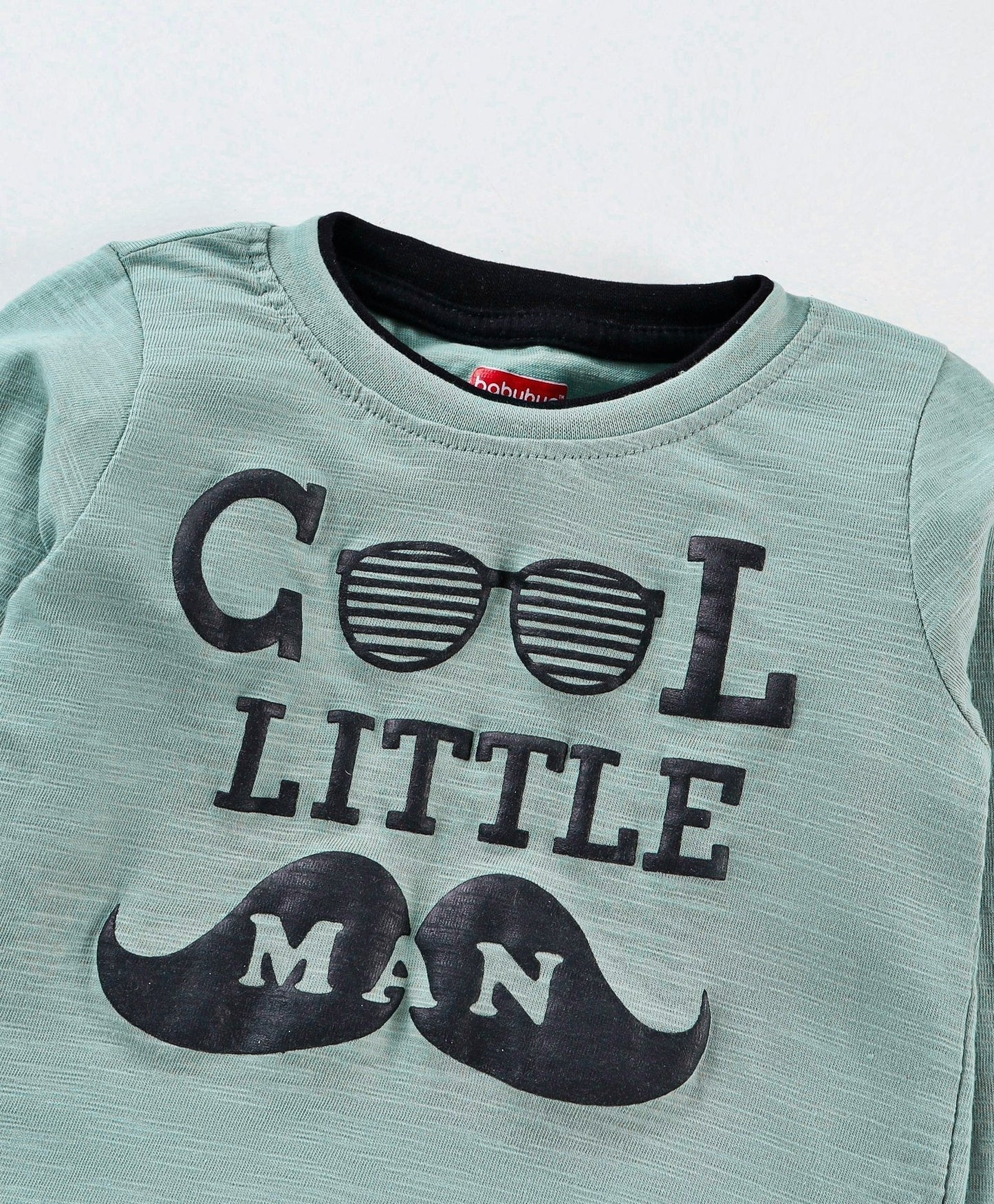 Babyhug Full Sleeves Tee & Lounge Pant Text Print – Olive