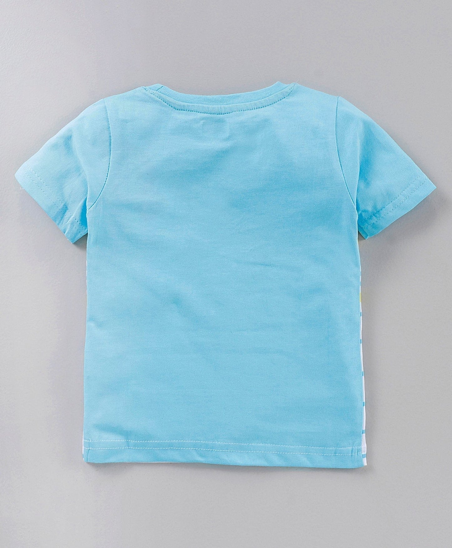 Half Sleeves Striped Tee & Shorts – Blue Yellow