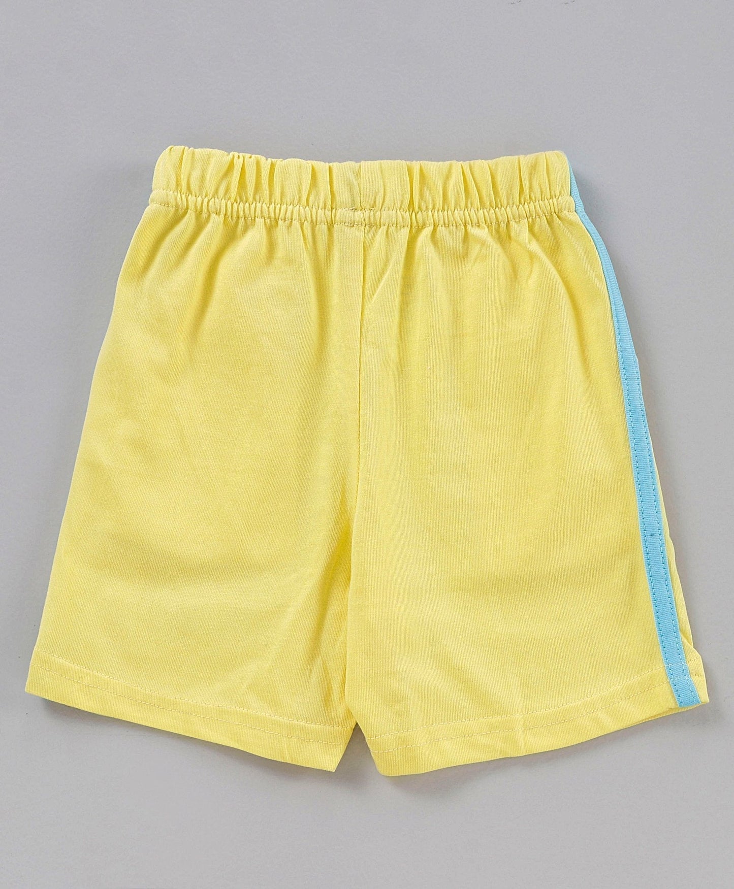 Half Sleeves Striped Tee & Shorts – Blue Yellow