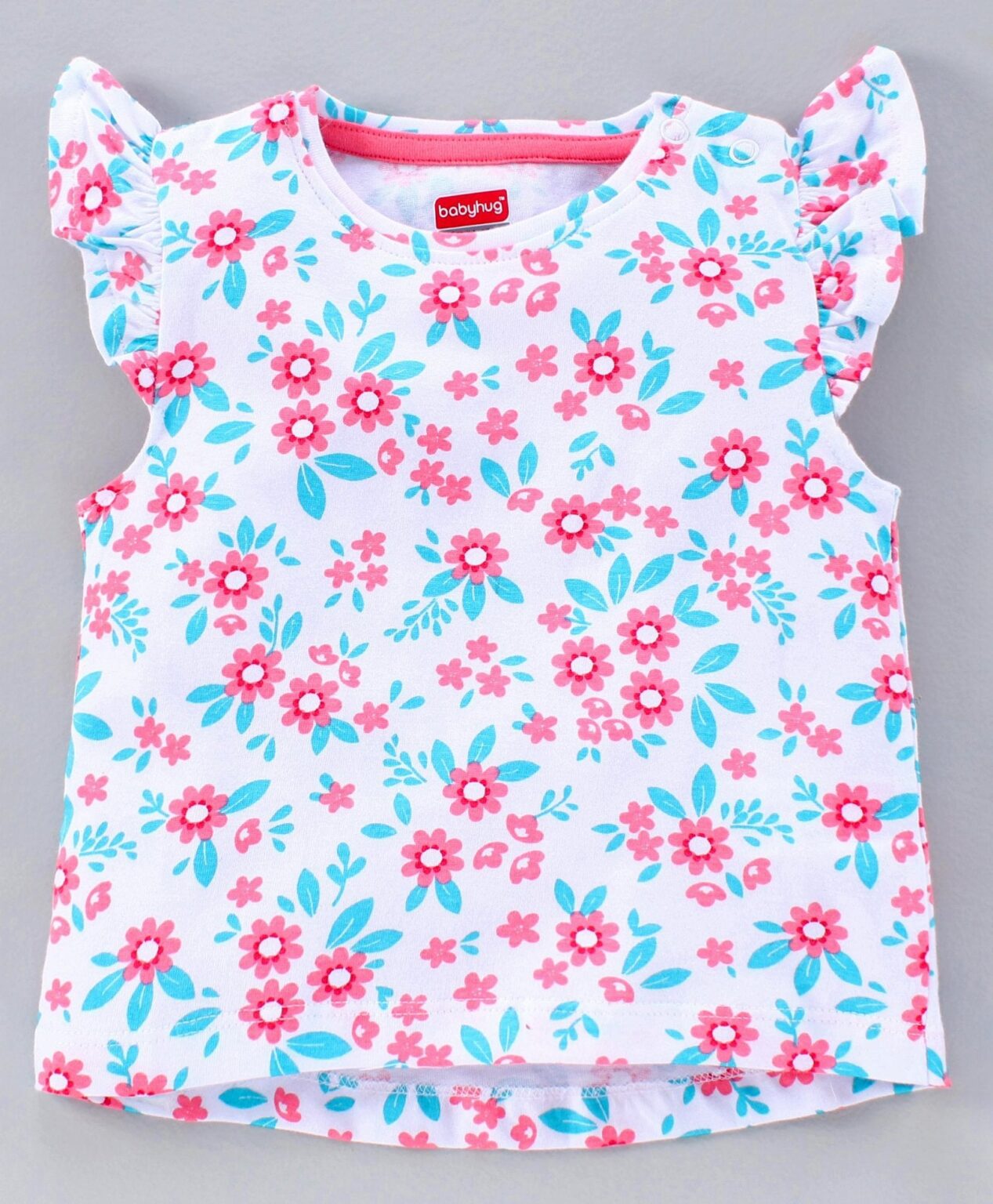 Babyhug Full Sleeves Jacket Top and Jeggings Set Floral Print and Embroidery – Pink