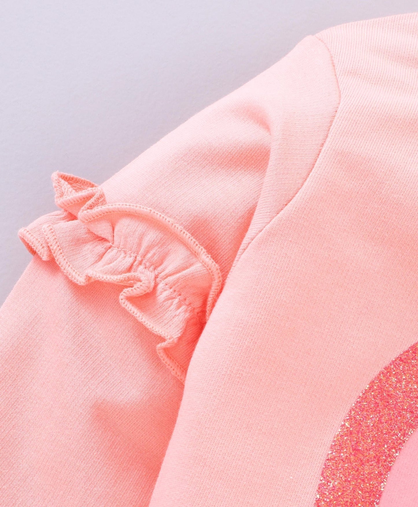 Babyhug Full Sleeves Top & Jogger Rainbow Graphic – Peach