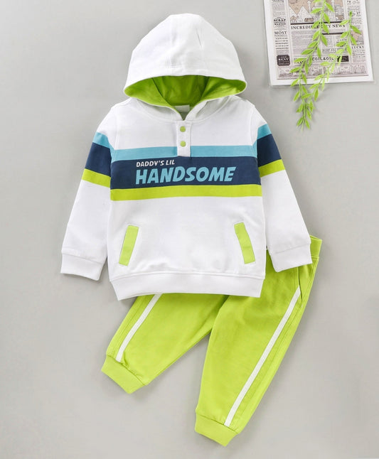 Babyhug Full Sleeves Hooded Tee & Lounge Pant Tiger Print – Green