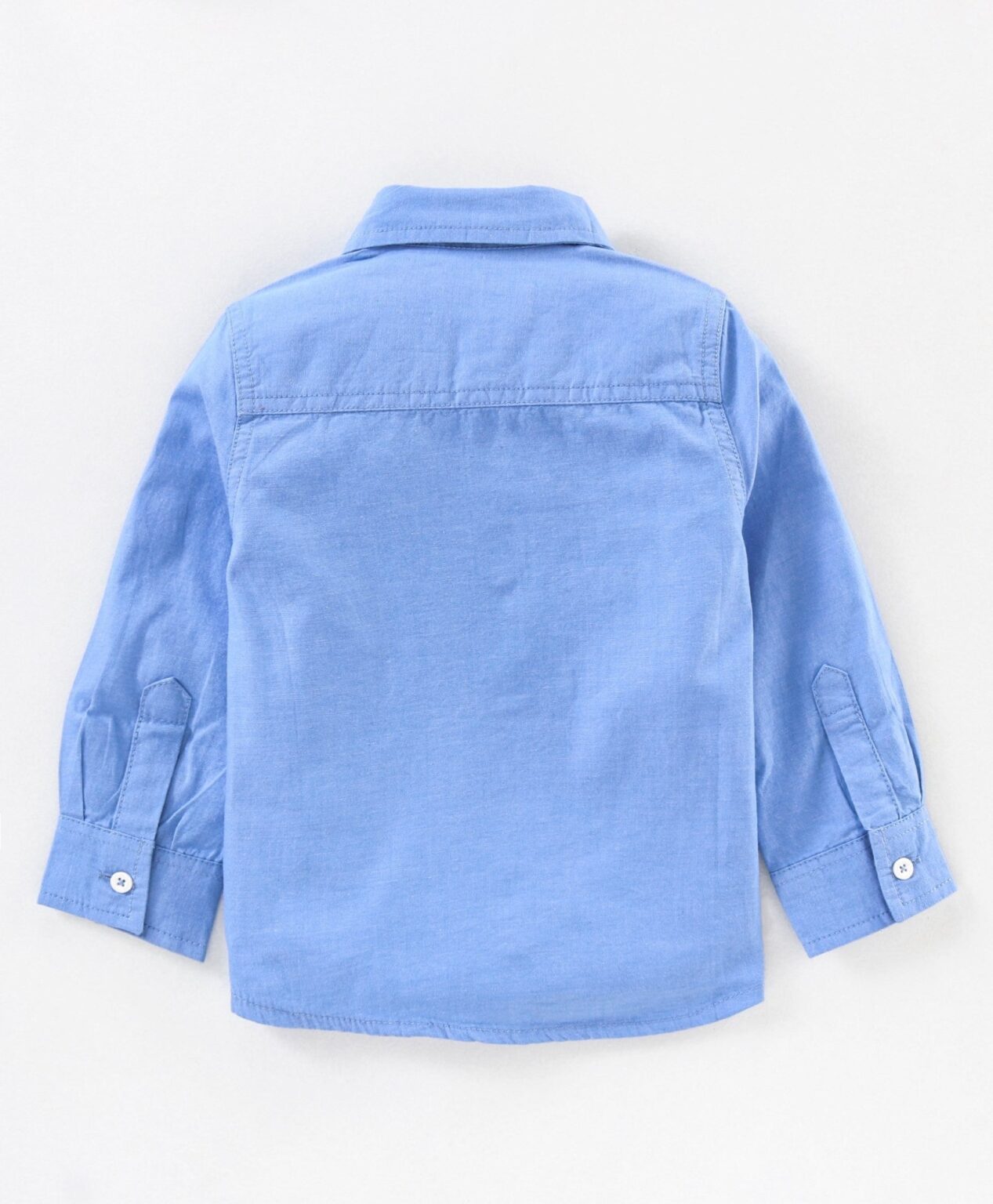 Babyhug Full Sleeves Solid Shirt and Joggers Set with Bow – Blue Khaki