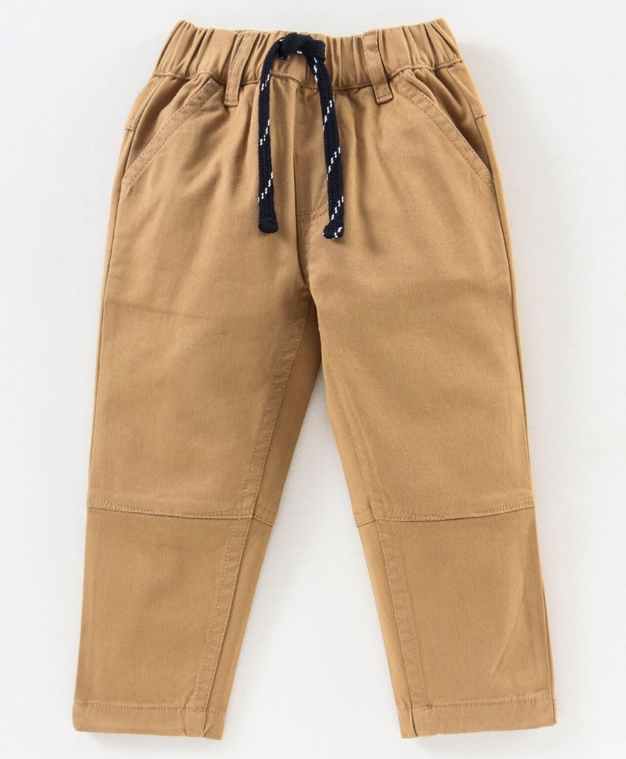 Babyhug Full Sleeves Solid Shirt and Joggers Set with Bow – Blue Khaki