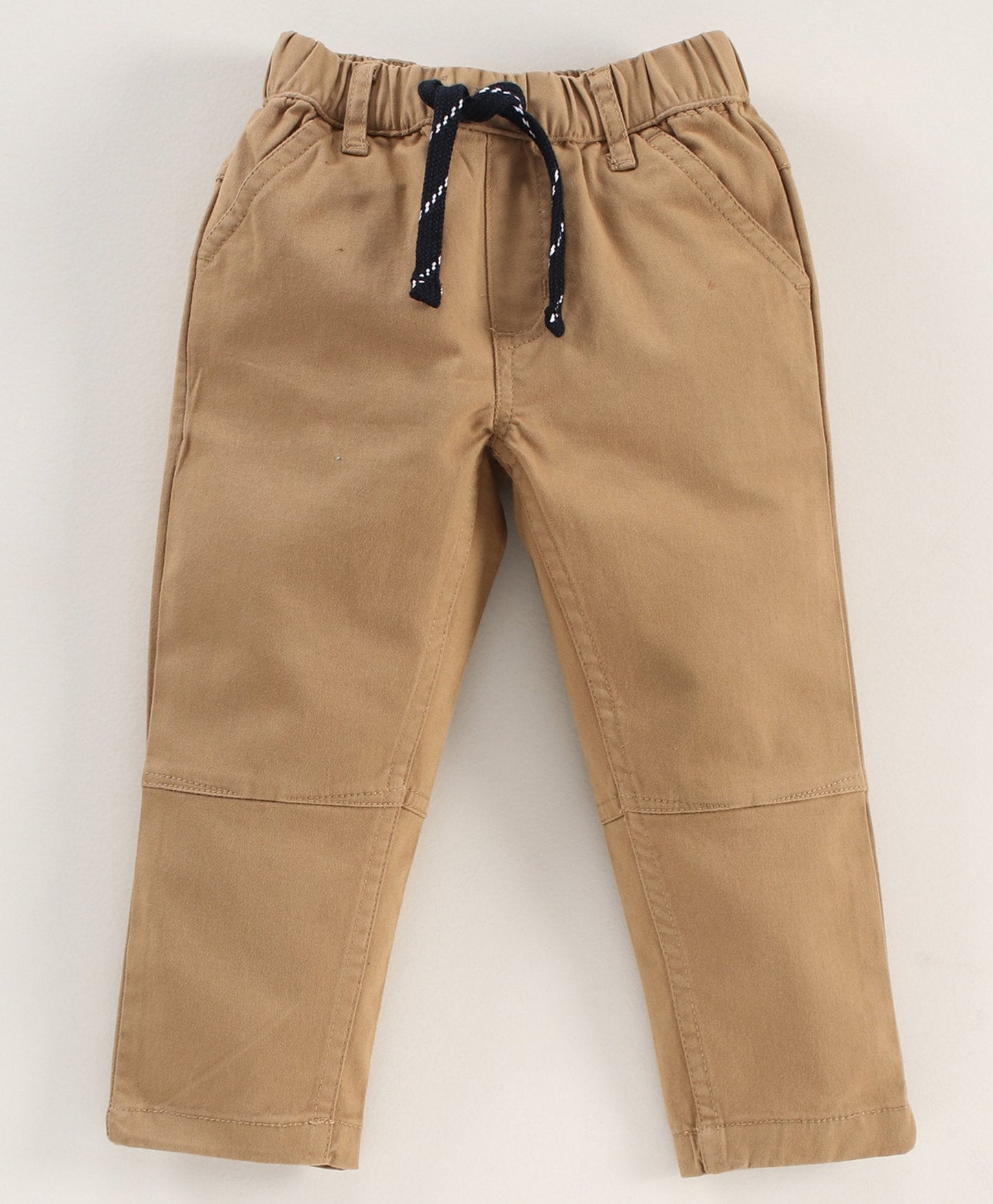 Babyhug Full Sleeves Striped Shirt and Joggers Set with Bow – Blue Khaki