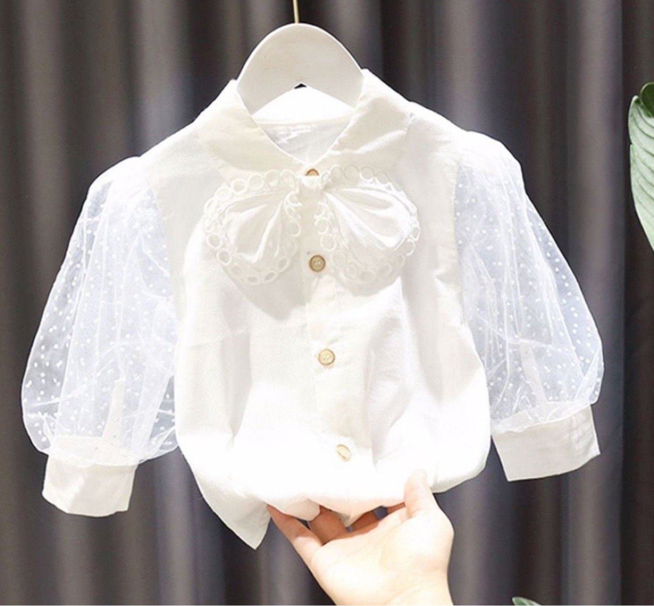 BOW TOP & HEART PRINTED DENIM SET