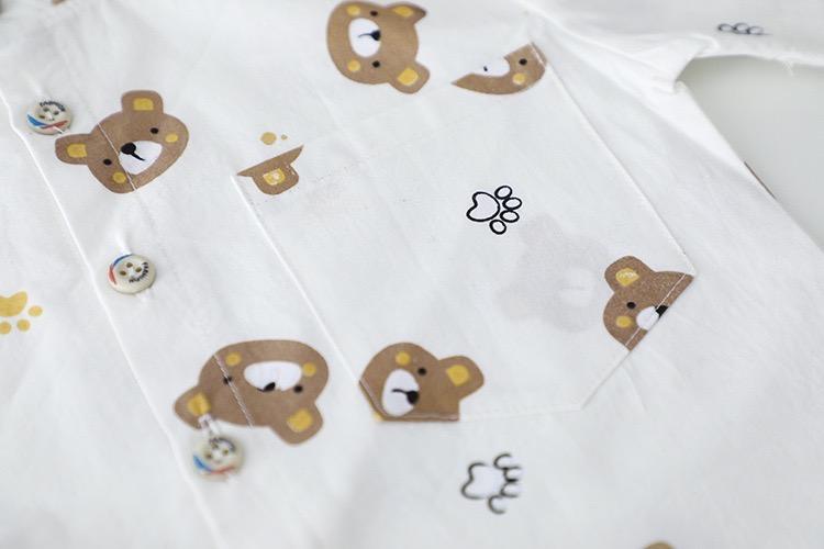 Bear Printed Shirt And Shorts Set