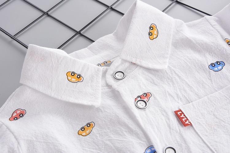 Car Printed Shirt and Denim Set
