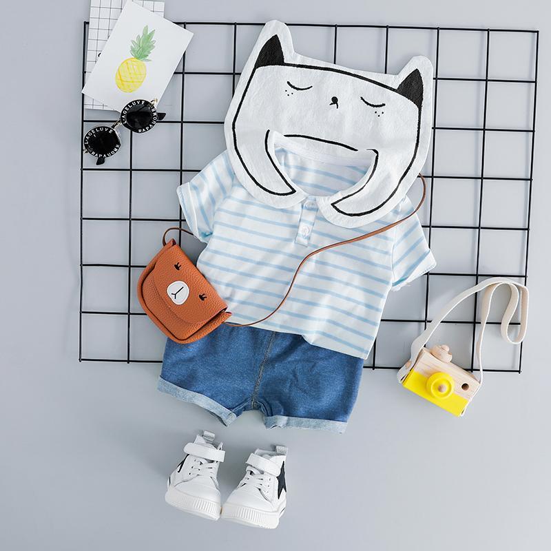 Cat Bib Tshirt Summer Set