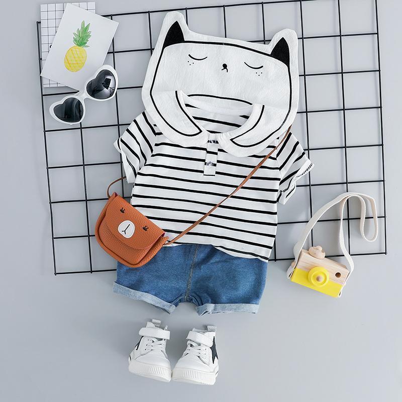 Cat Bib Tshirt Summer Set