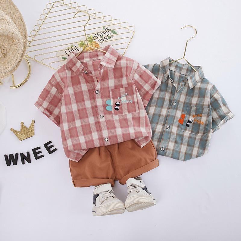 Checkered Shirt And Shorts Set