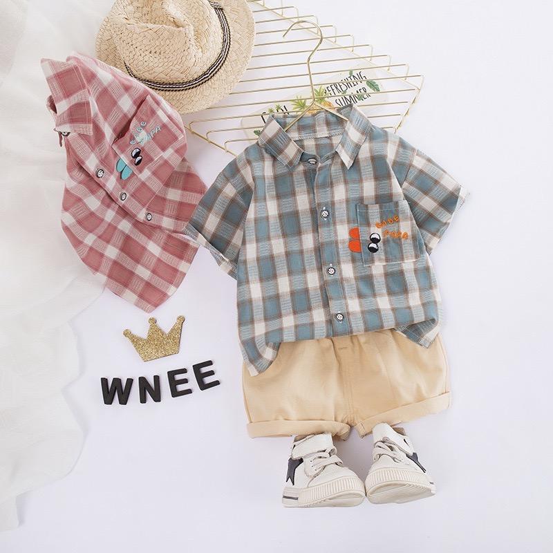 Checkered Shirt And Shorts Set