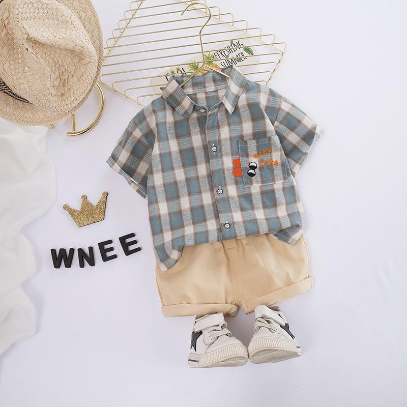 Checkered Shirt And Shorts Set