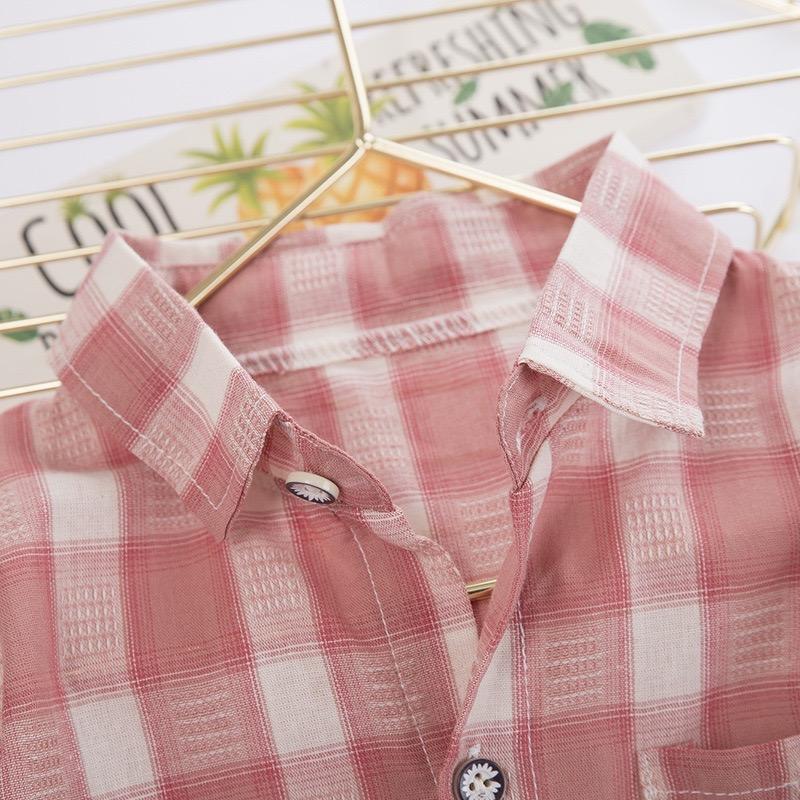 Checkered Shirt And Shorts Set