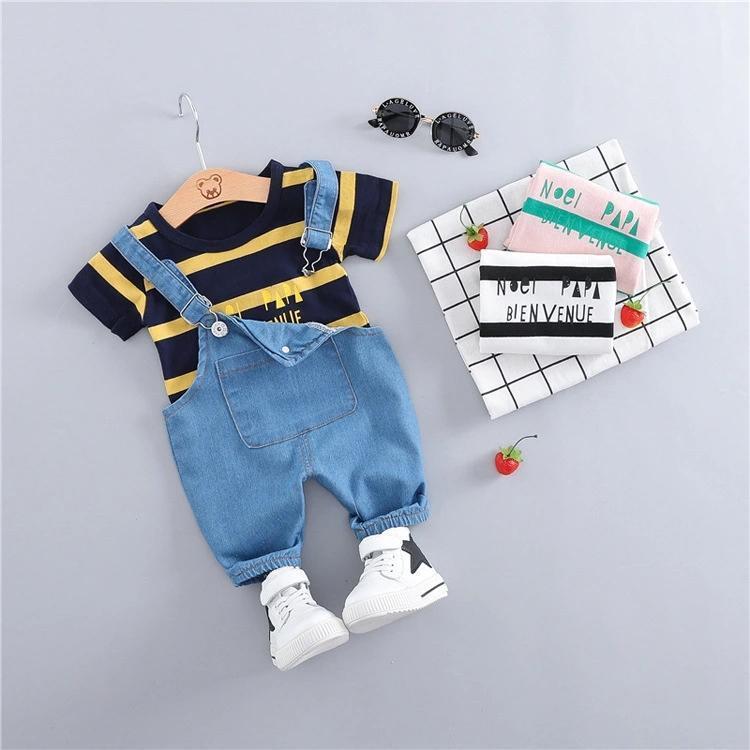 Denim Dungaree And T-Shirt Set