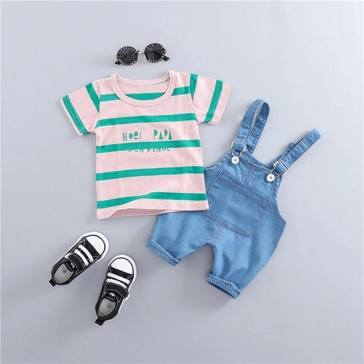 Denim Dungaree And T-Shirt Set