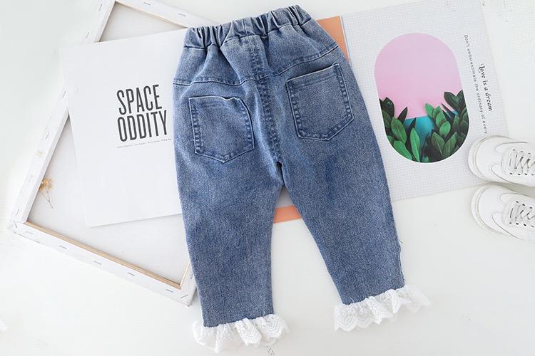 Frill Top and Lace Denim Set