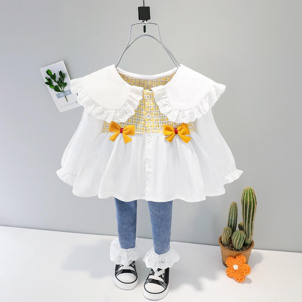 Frill Top and Lace Denim Set