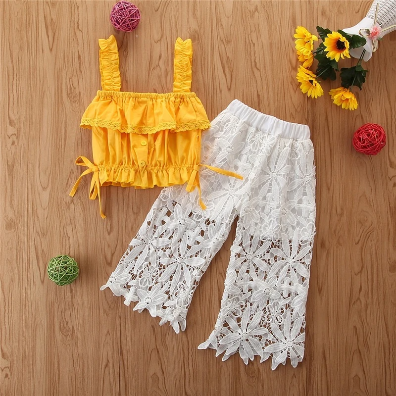 GATHERED TOP AND EMBROIDERED PANT SET