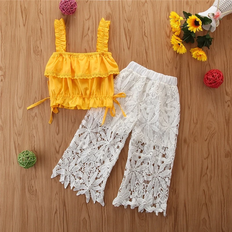GATHERED TOP AND EMBROIDERED PANT SET