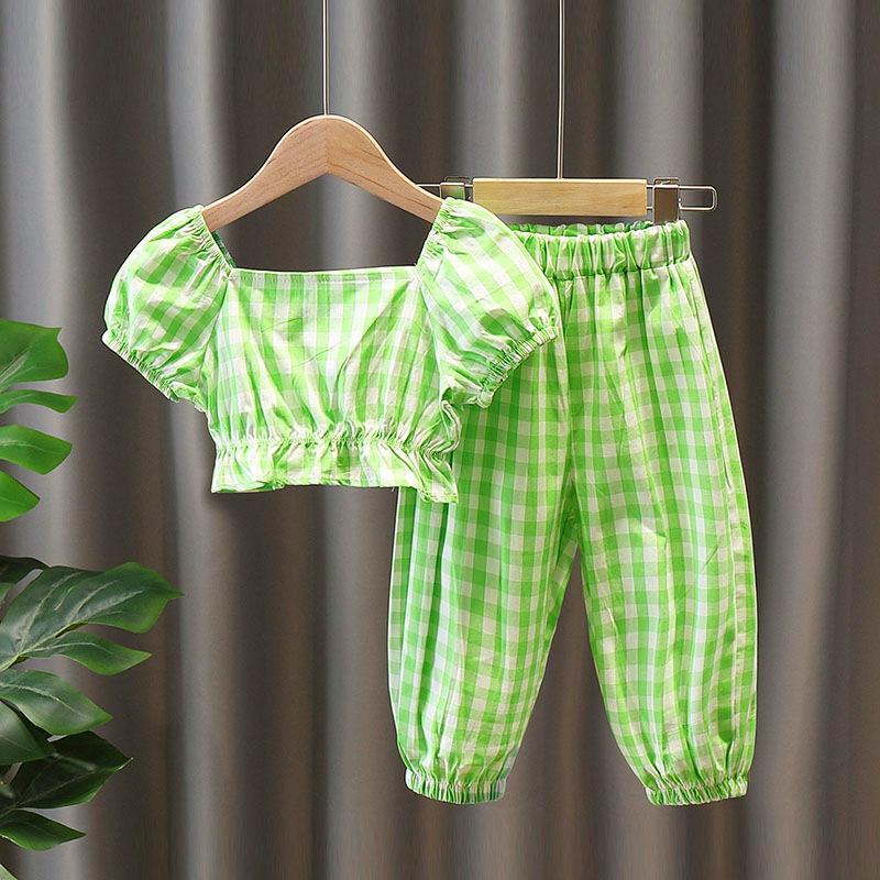 GREEN GINGHAM SET