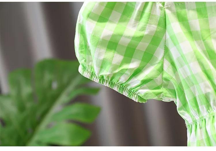 GREEN GINGHAM SET
