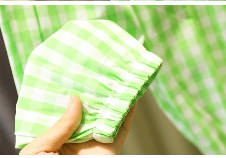 GREEN GINGHAM SET